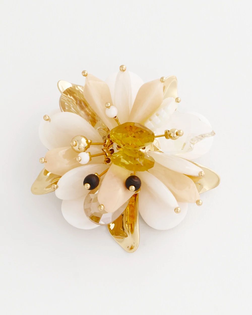 Mixed Media Flower Brooch