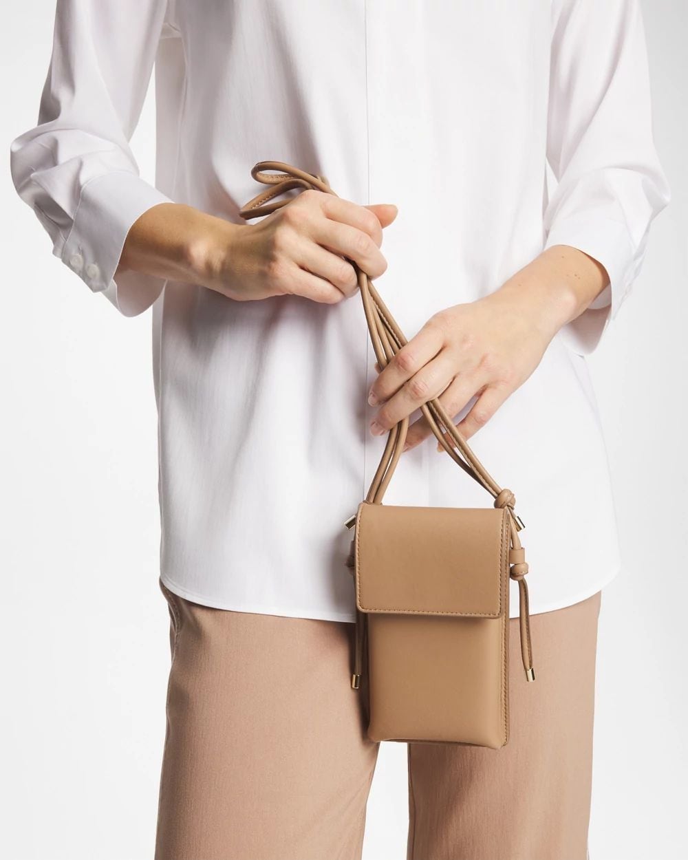 Leather Cross Body Phone Holder Bag click to view larger image.