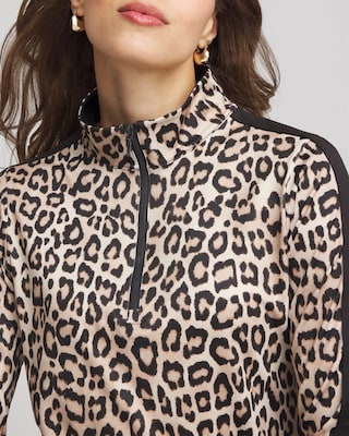 Zenergy® UPF Animal-Print Half-Zip Pullover Top click to view larger image.