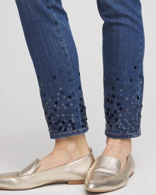 Girlfriend Sequin Ankle Jeans click to view larger image.