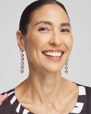 No Droop™ Silver Tone Bead Earrings