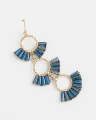 No Droop® Blue Triple Drop Earrings
