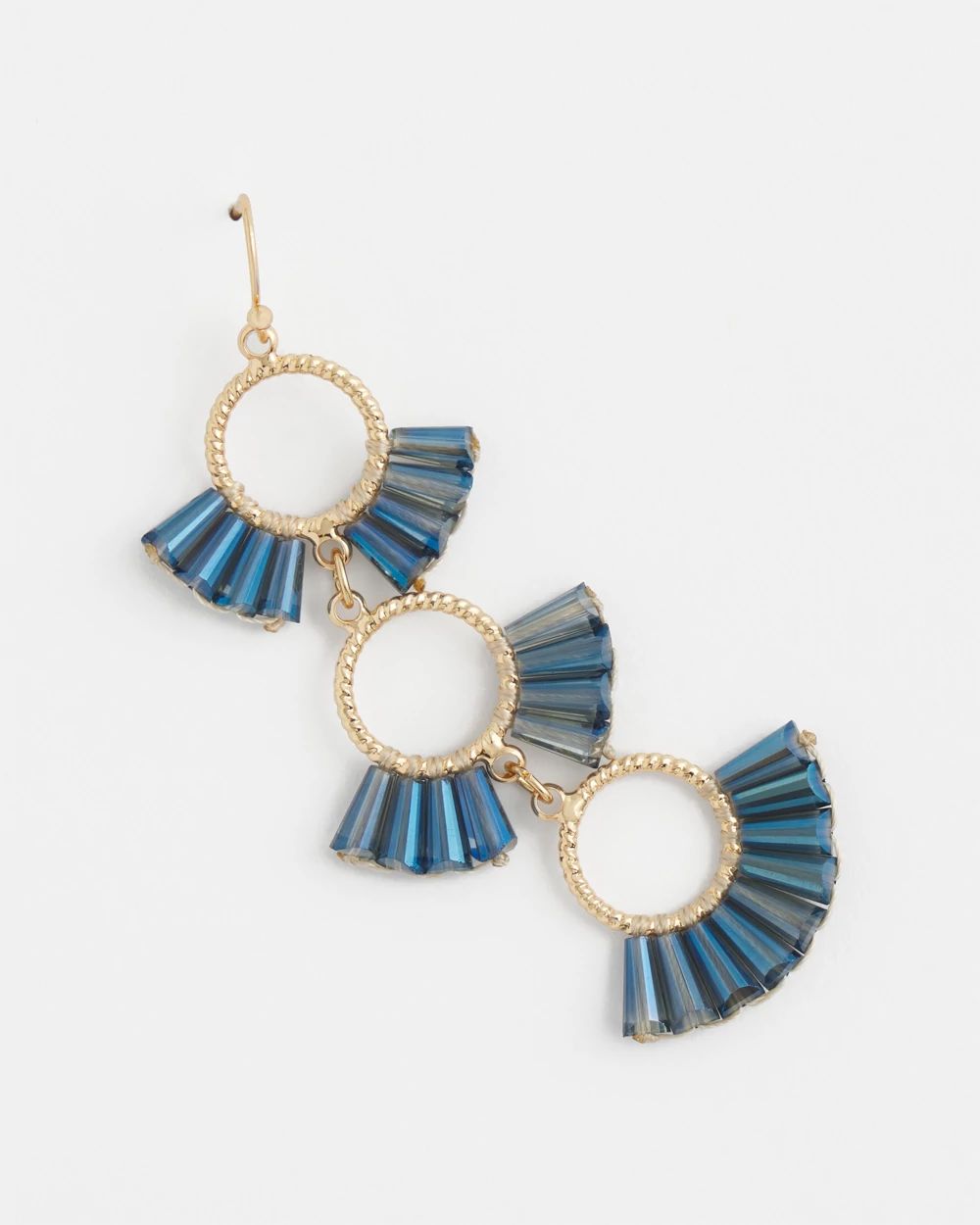 No Droop® Blue Triple Drop Earrings