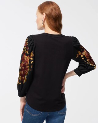 Embroidered Peacock Tee