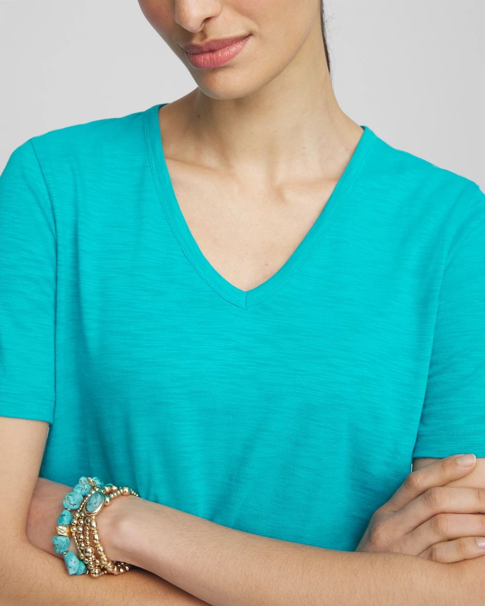 Slub V-Neck Tee