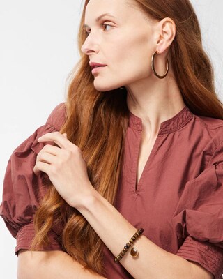 Tiger's Eye Dangle Stretch Bracelet