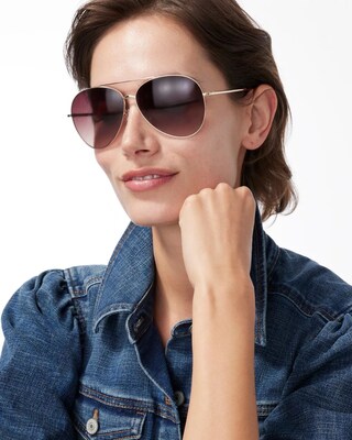 Metallic Gold Tone Sunglasses