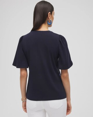 Embellished Flutter Sleeve Tee