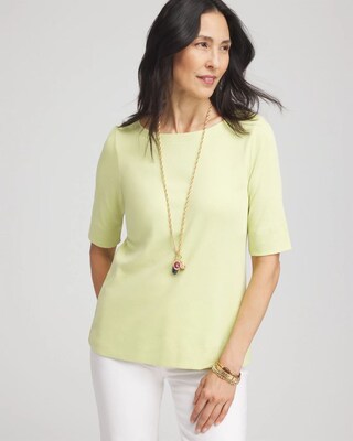 Pima Cotton Bateau-Neck Tee