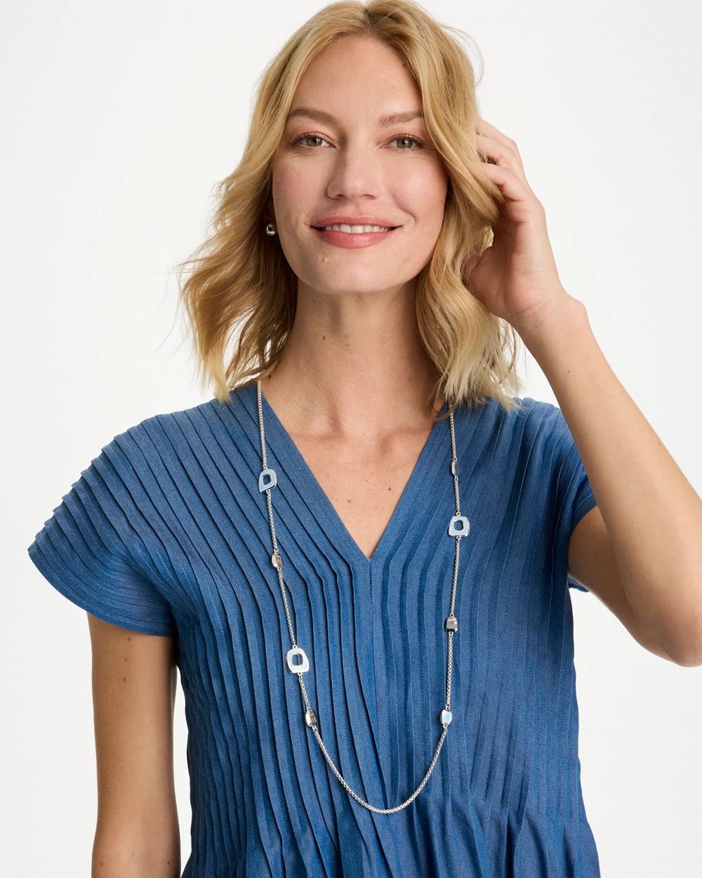 Sea Glass Inspired Charm Necklace click to view larger image.