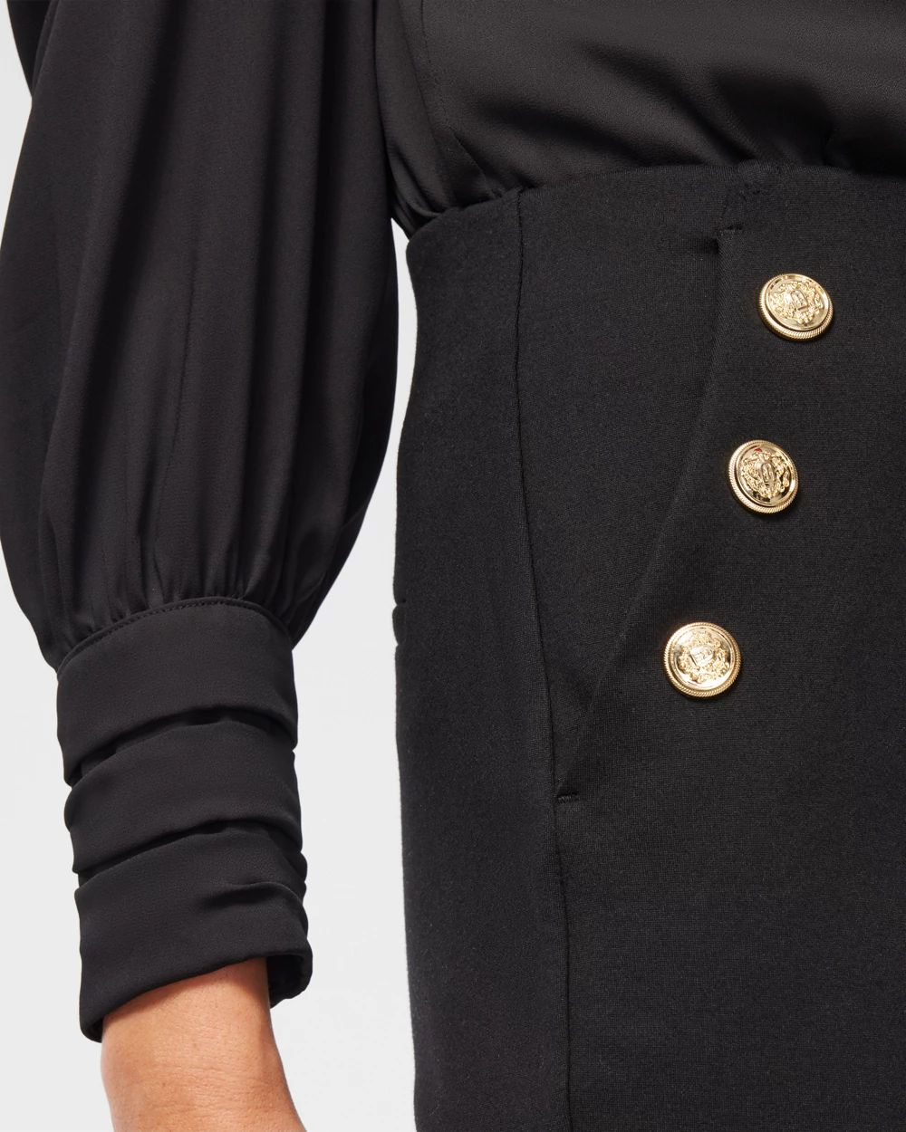 Ponte Button Flare Pants