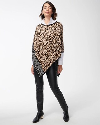 Animal Print Sweater Poncho