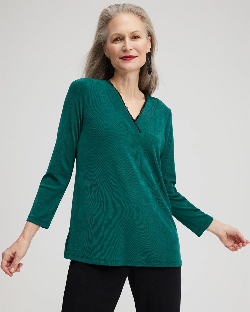 Travelers Beaded V-neck Tunic