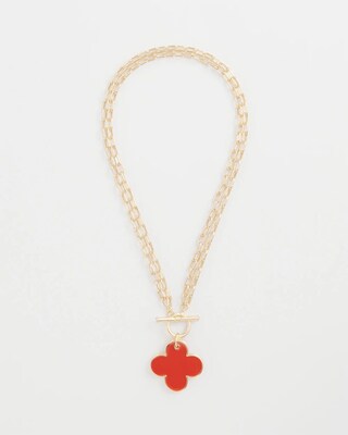 Orange Reversible Pendant Necklace click to view larger image.
