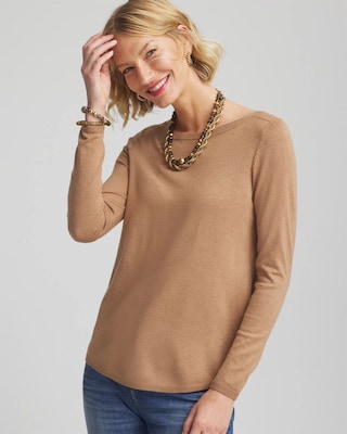Ella Ribbed-Bateau Pullover Sweater