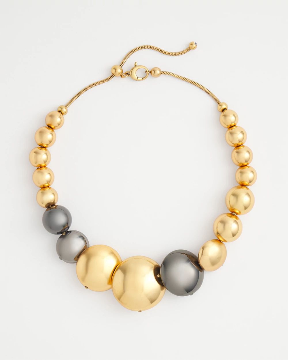 Mixed Metal Sphere Bib Necklace
