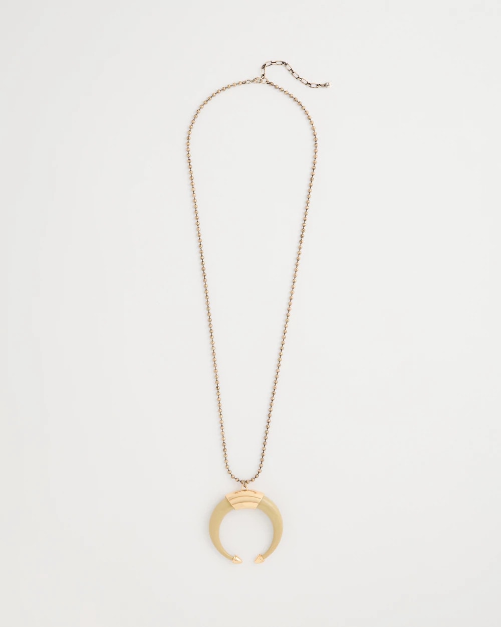 Long Horn Pendant Necklace