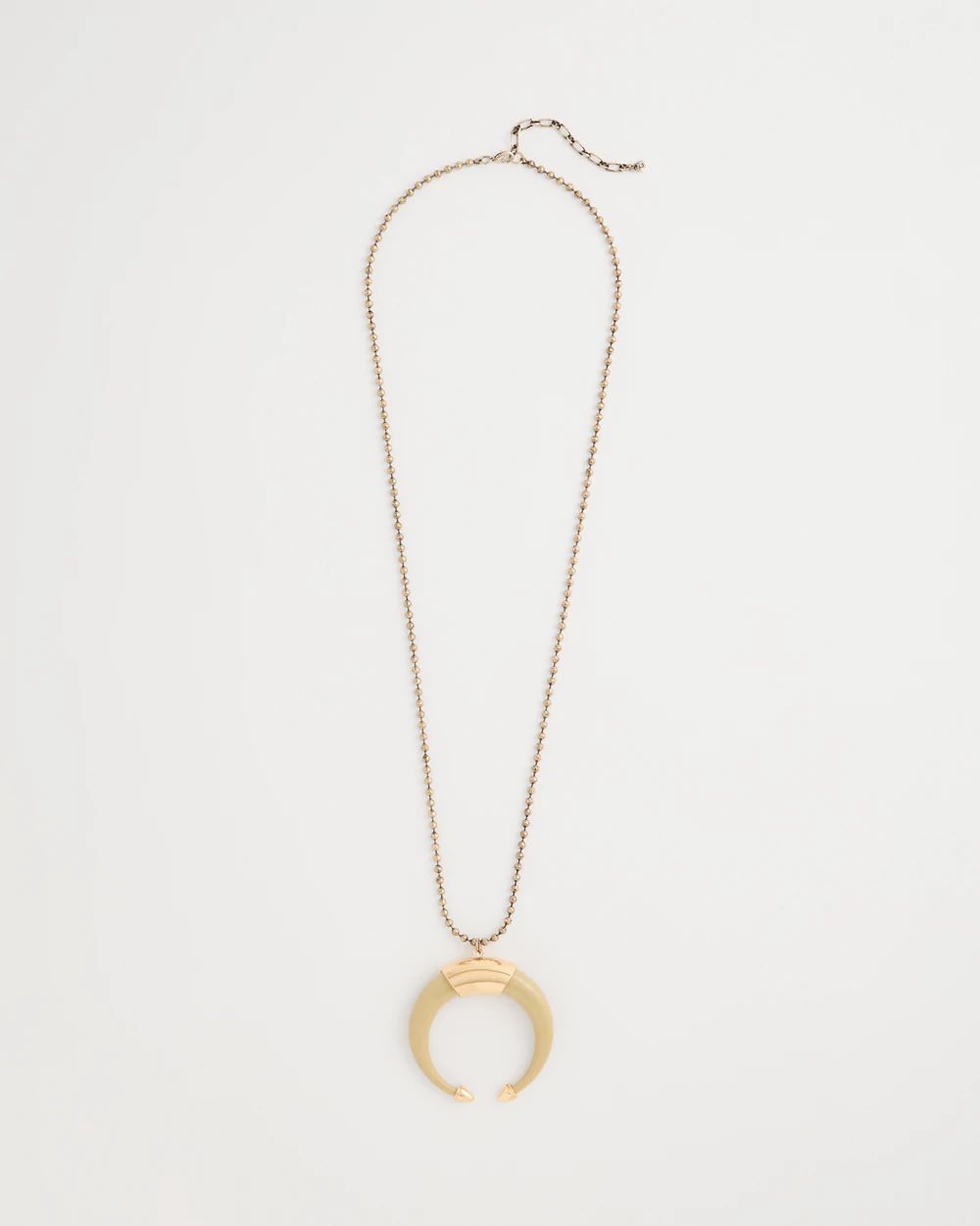 Long Horn Pendant Necklace