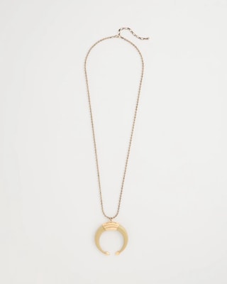 Long Horn Pendant Necklace