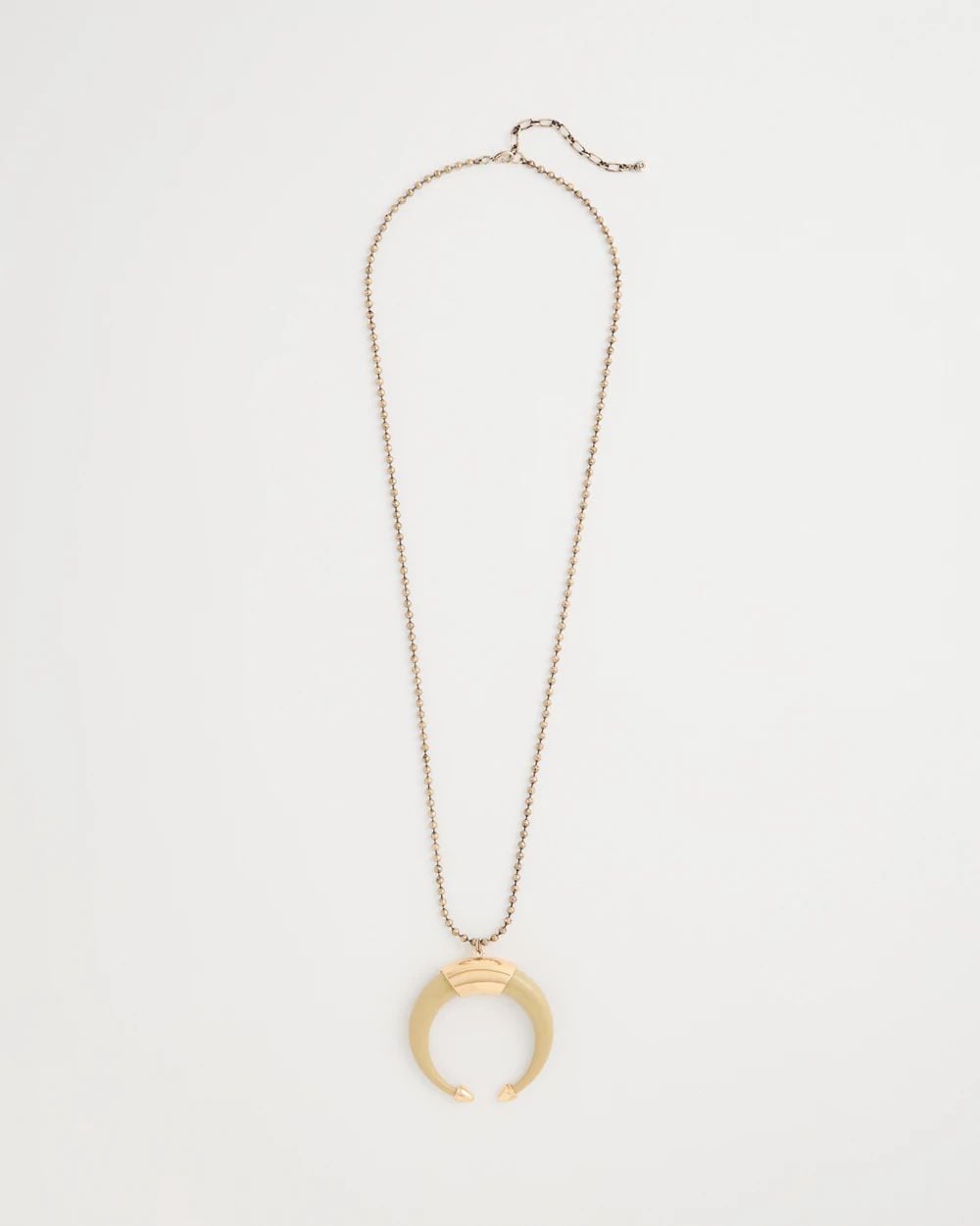 Long Horn Pendant Necklace