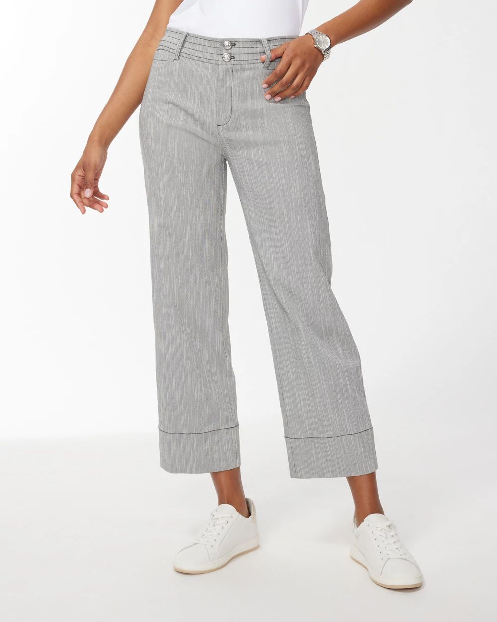 Trapunto Wide Leg Crops