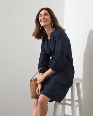 Poplin Contrast Hem Short Dress