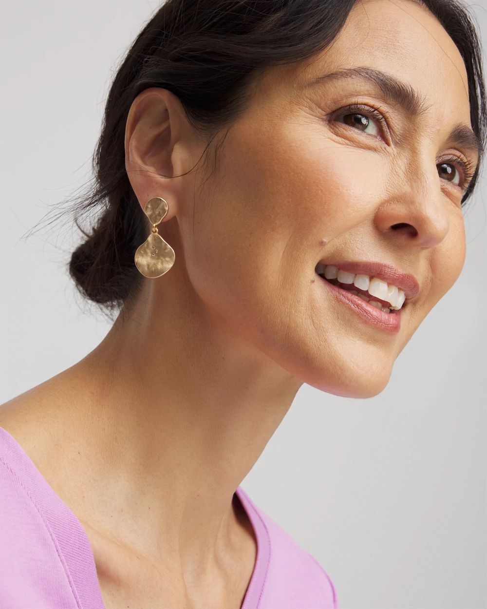 Gold Mini Drop Earrings click to view larger image.