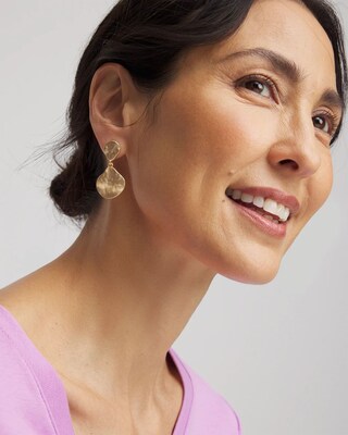 Gold Mini Drop Earrings click to view larger image.