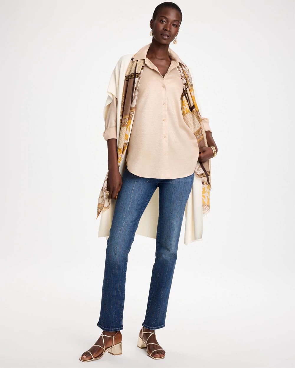 Velvet Collared Long-Sleeve Tunic click to view larger image.