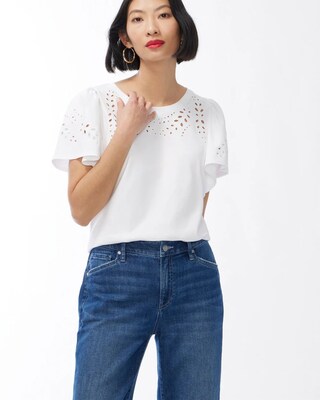 Cutwork Flutter Sleeve Tee