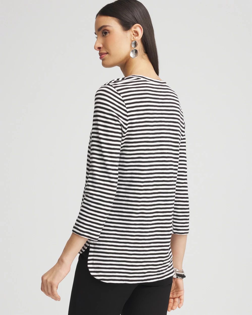 Striped Slub 3/4-Sleeve Tee