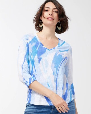 Linen Brushstroke 3/4 Sleeve Tee