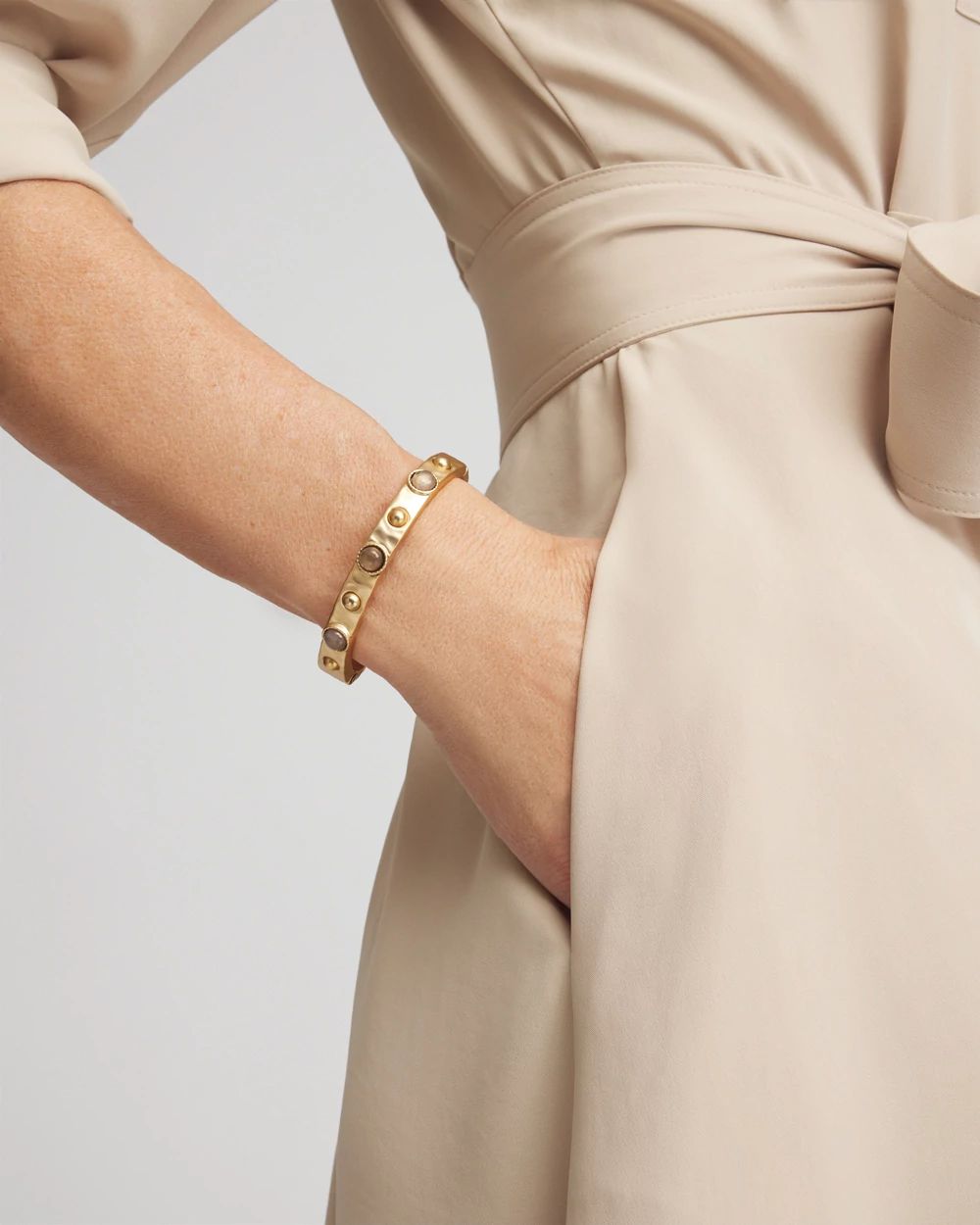 Brown Cuff Hinge Bracelet