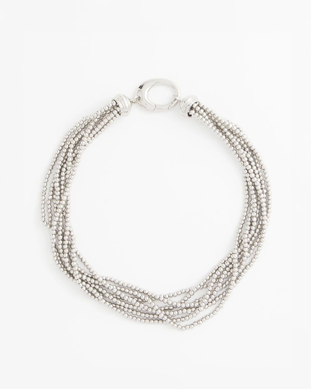 Silvertone Multi-Strand Beaded Necklace