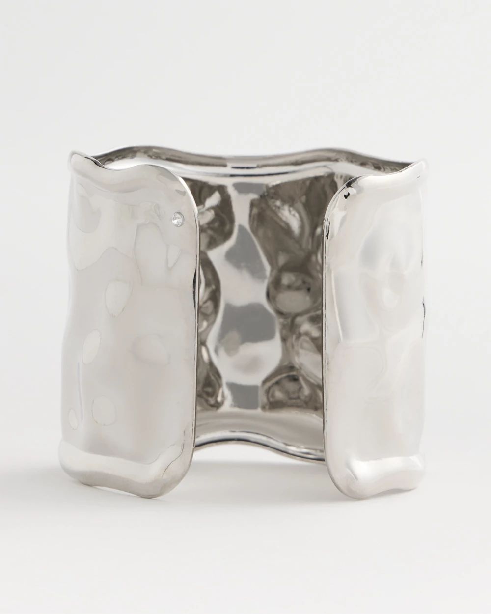Silvertone Statement Cuff Bracelet click to view larger image.