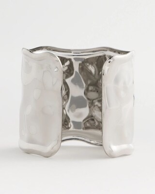 Silvertone Statement Cuff Bracelet click to view larger image.