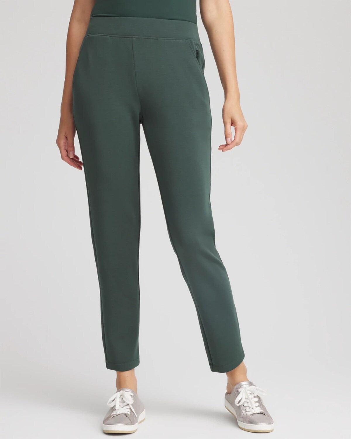 Chico's Scuba Tapered Ankle Pants In Darkest Spruce In Green