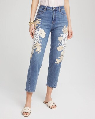 Embellished Tapered Cropped Jean