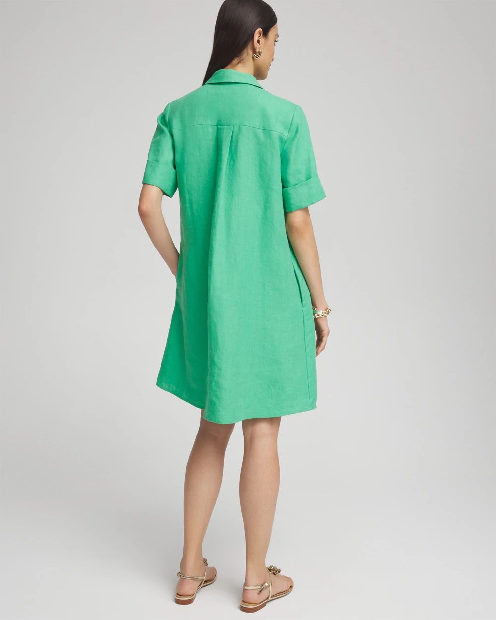 Linen Popover Shirt Dress click to view larger image.
