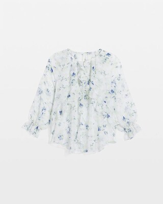 Georgette Sheer Ruffle Blouse click to view larger image.