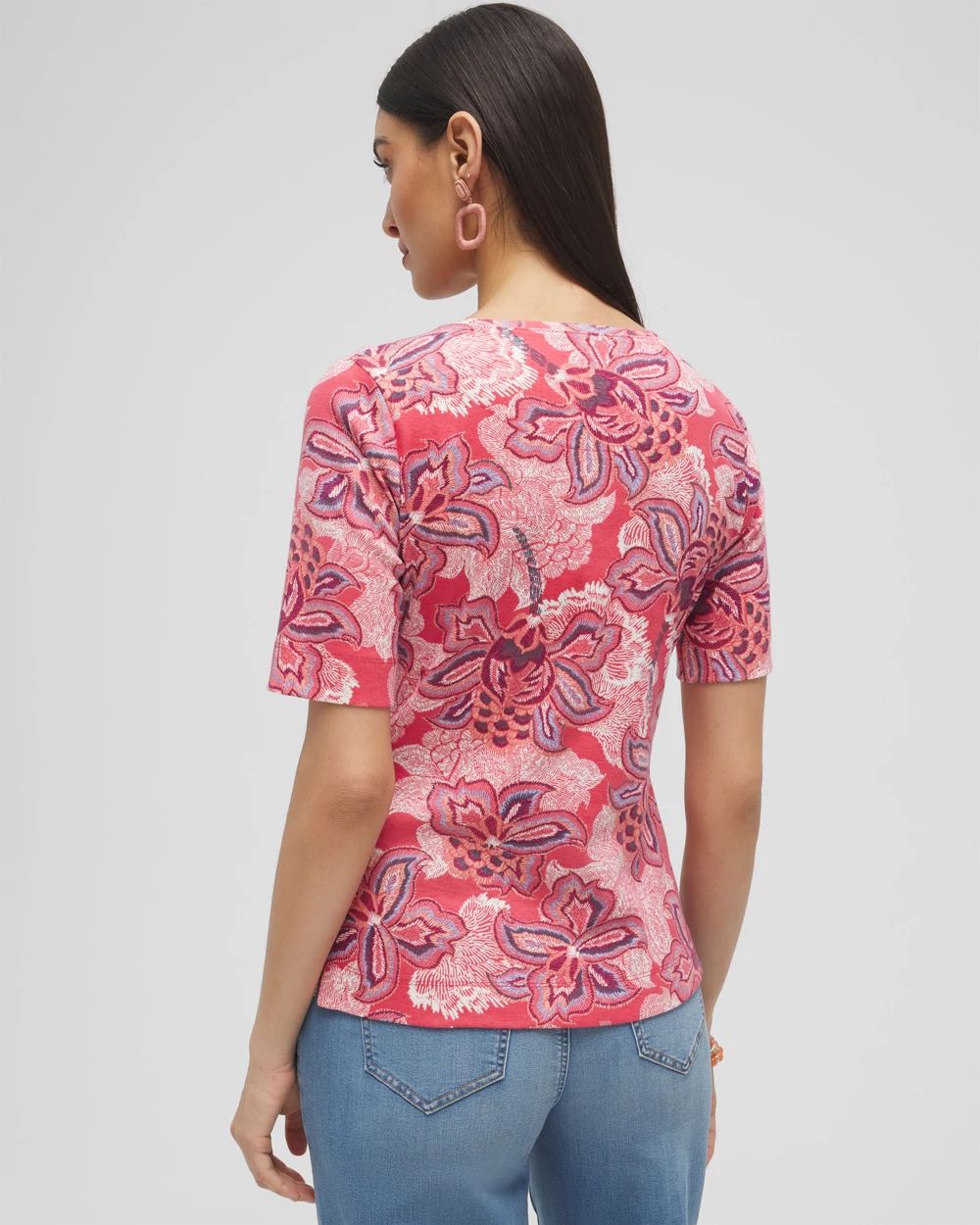 Floral Everyday Elbow Sleeve Tee