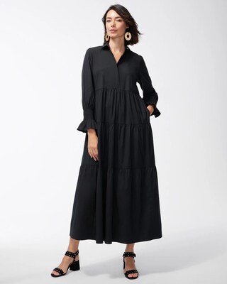 Poplin Tiered Shirt Dress