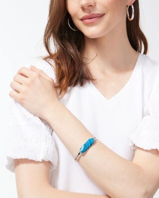 Blue Agate Hinge Bracelet
