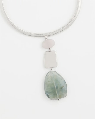 Linear Jade & Resin Pendant Collar click to view larger image.