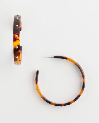 Tortoise Resin Hoop Earrings