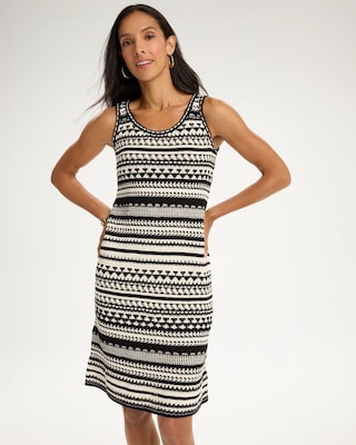 Cotton-Blend Knit Sweater Dress