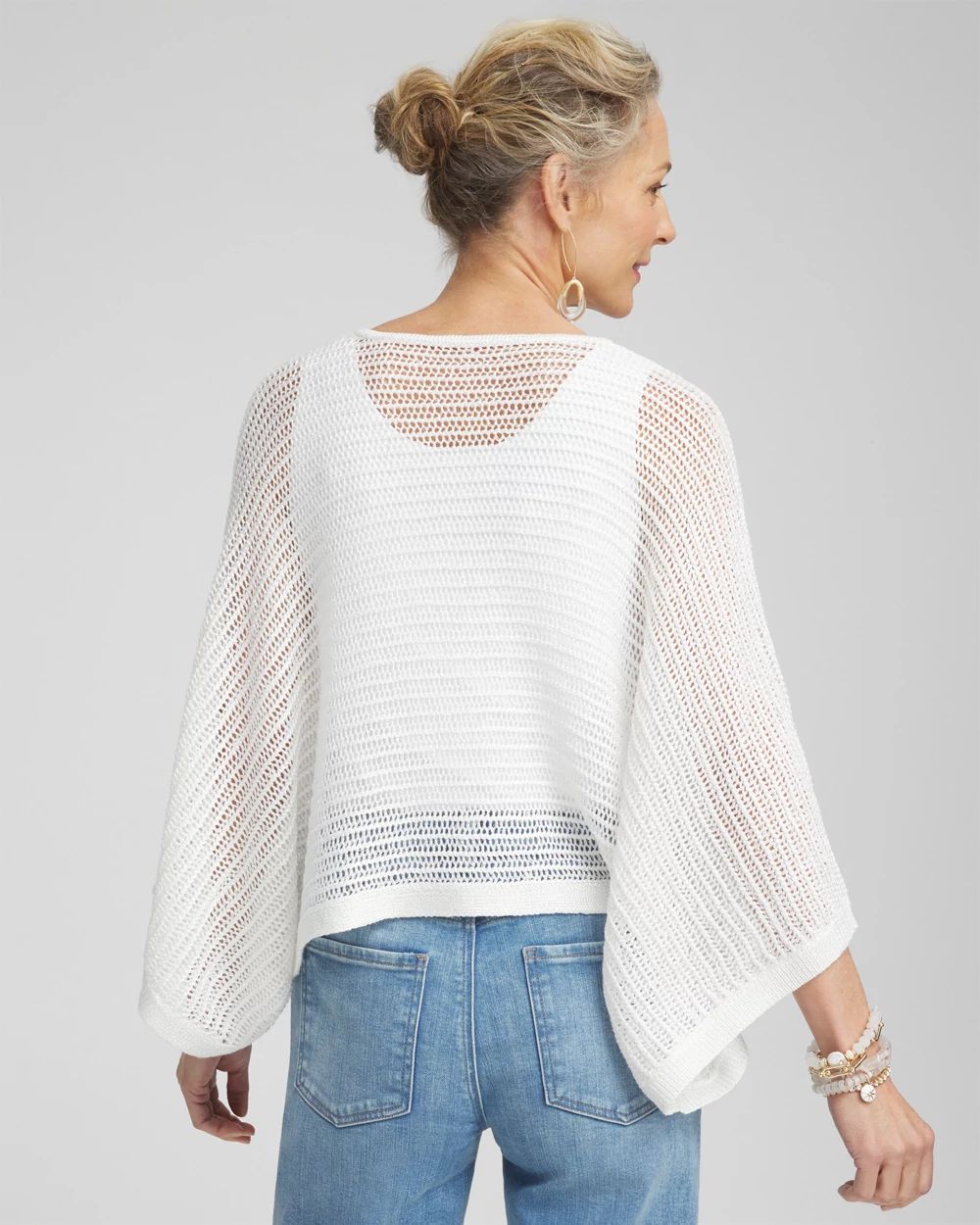V-neck Sequin Knit Poncho