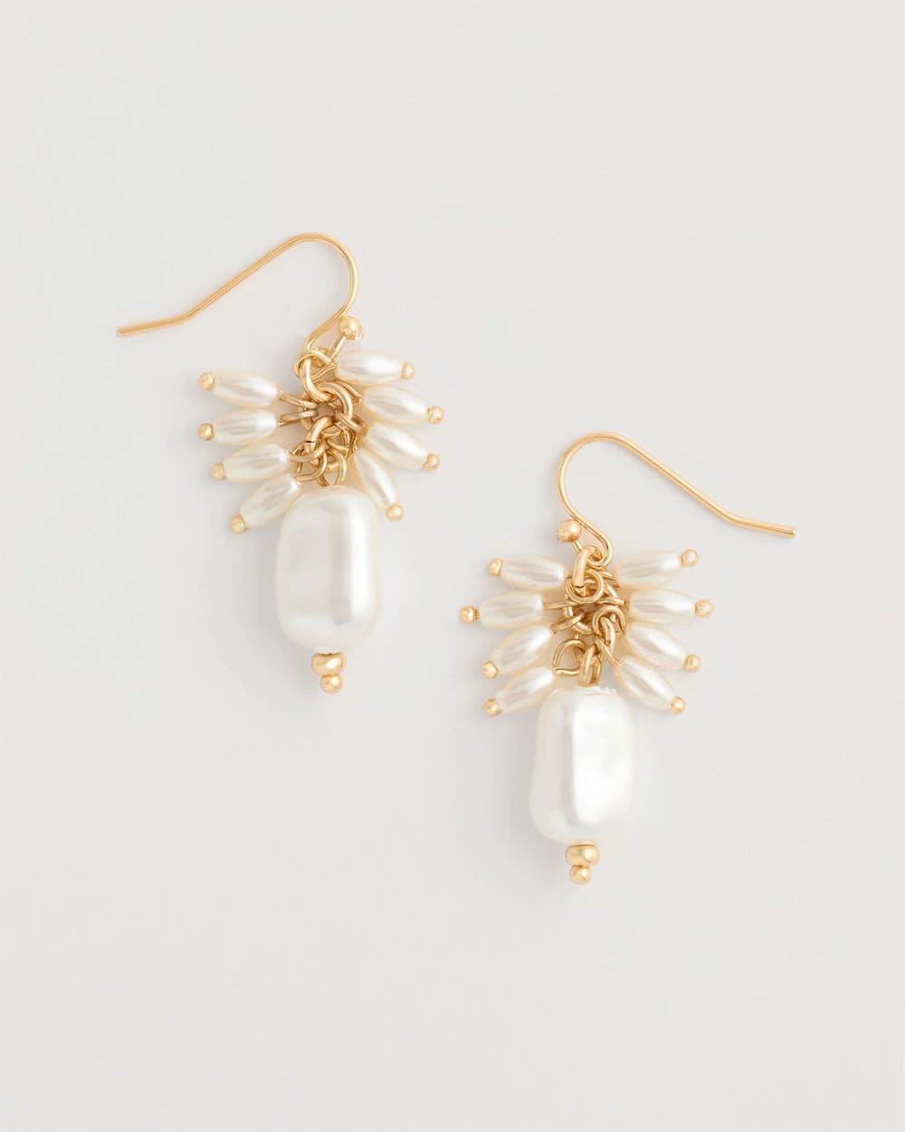 Pearl Cluster Drop Earrings