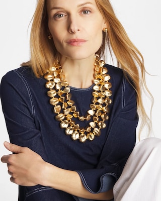Chico’s Originals Chunky Gold Multistrand Necklace click to view larger image.