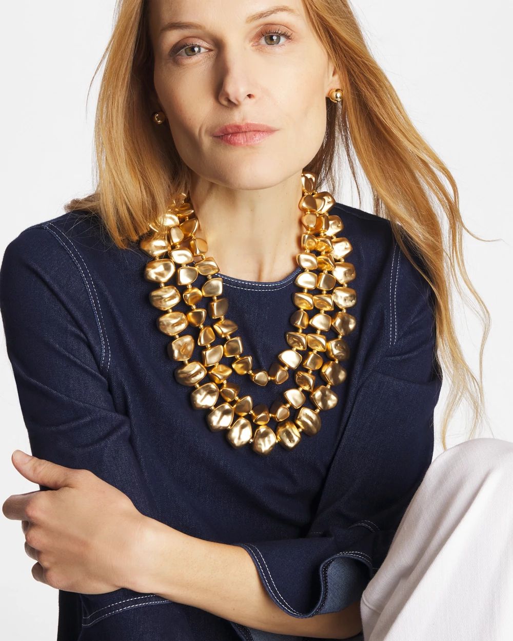 Chico’s Originals Chunky Gold Multistrand Necklace
